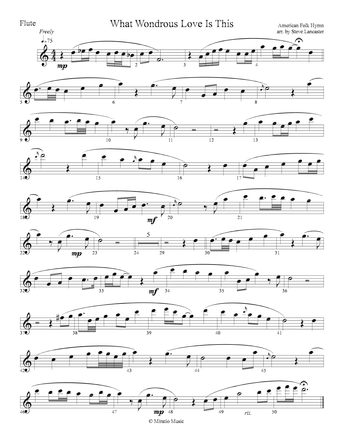 What Wondrous Love Is This - Celtic arr. for Flute & Piano (arr. Steve Lancaster)