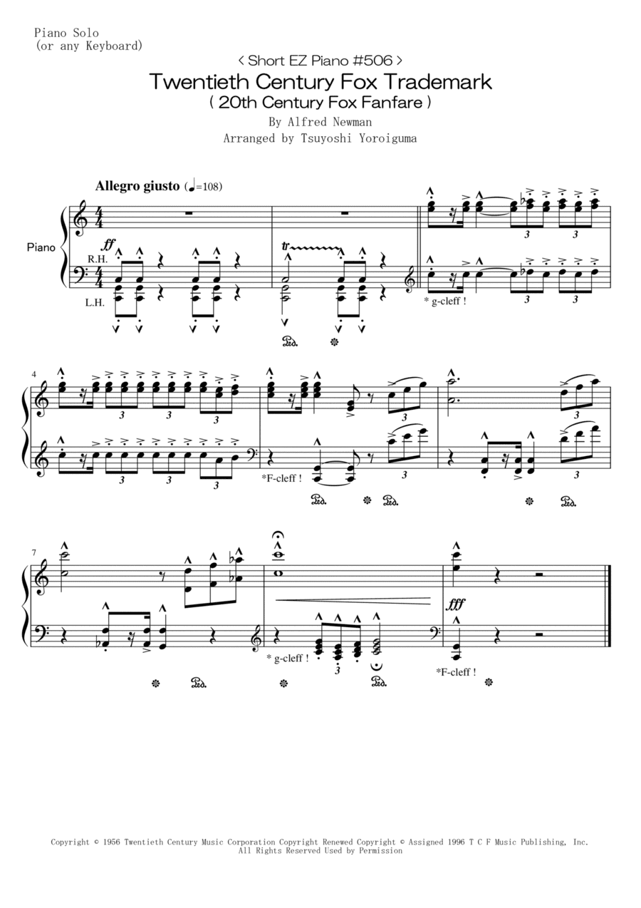 Twentieth Century Fox Trademark (arr. Tsuyoshi Yoroiguma)