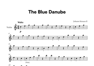 Johann Strauss II - The Blue Danube for Violin Solo (arr. Cadenza Editions)