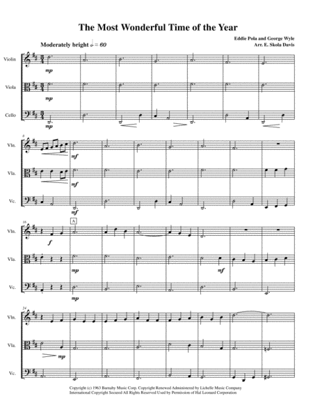 The Most Wonderful Time Of The Year (arr. Elizabeth Skola Davis)