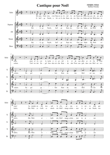 Cantique pour Noël (arr. Sabine Fenske)