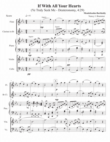 If With All Your Hearts for Woodwind Duo, Piano and Strings (arr. Nancy J. Brammer)
