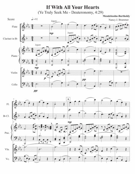 If With All Your Hearts for Woodwind Duo, Piano and Strings (arr. Nancy J. Brammer)