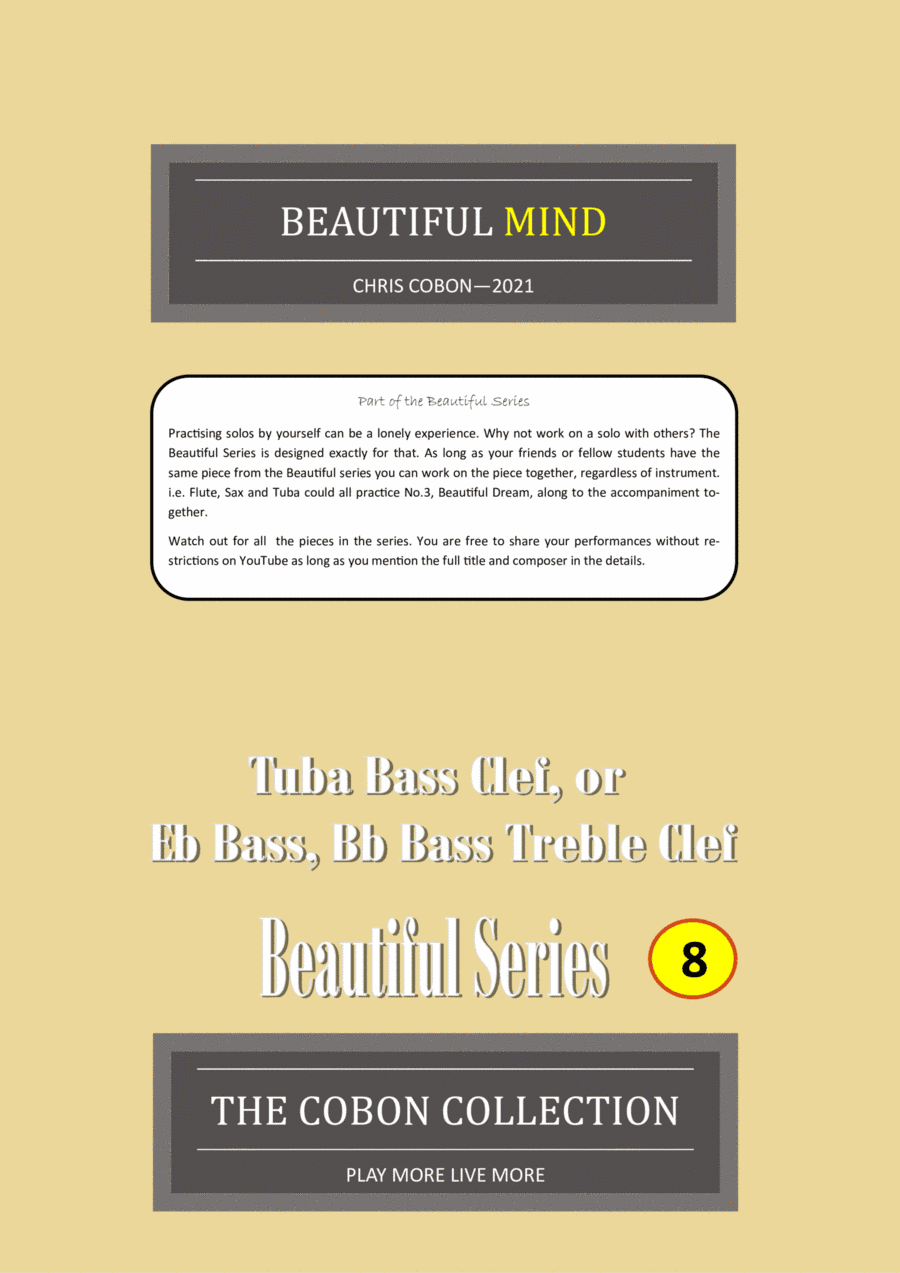 No.8 Beautiful Mind (Tuba, Eb Bass or Bb Bass)