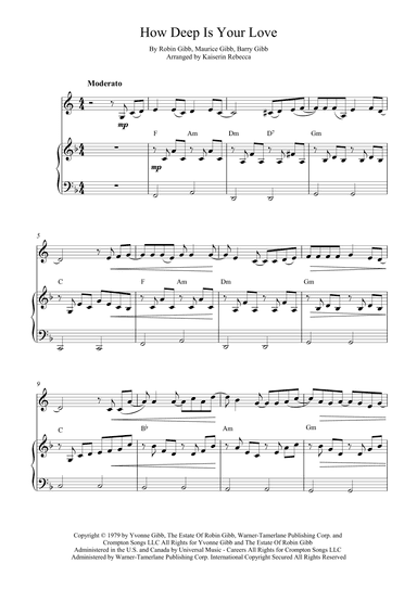 How Deep Is Your Love (arr. Kaiserin Rebecca)