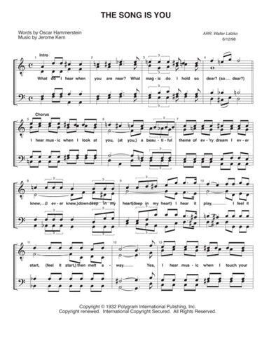 The Song Is You (arr. Walter Latzko)