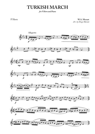 Turkish March for Horn and Piano (arr. Diego Marani)