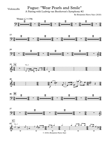 Fugue: "Wear Pearls and Smile" (A Pairing with Beethoven's Symphony #2) - Violoncello