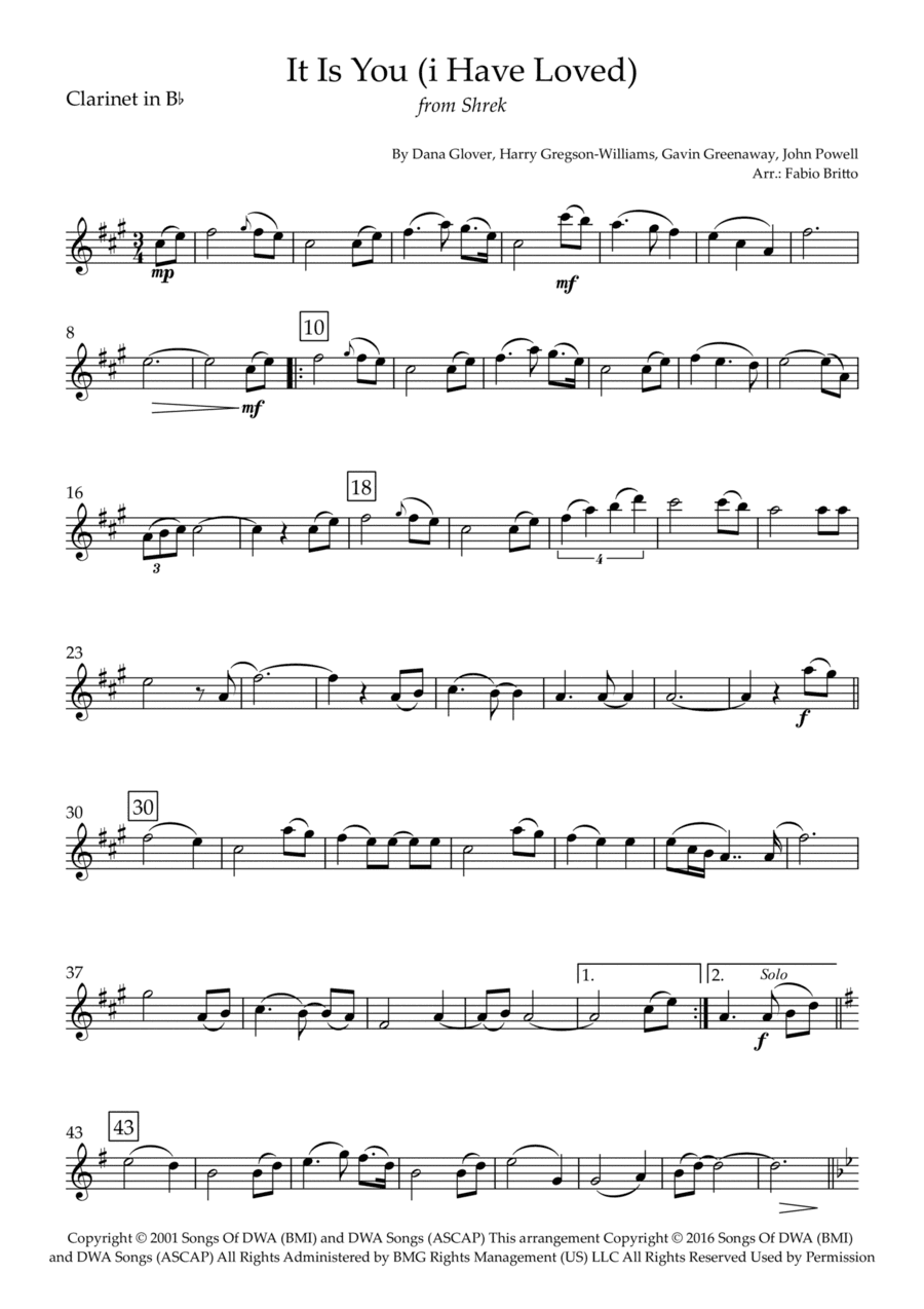 It Is You (i Have Loved) (arr. Fabio Britto)