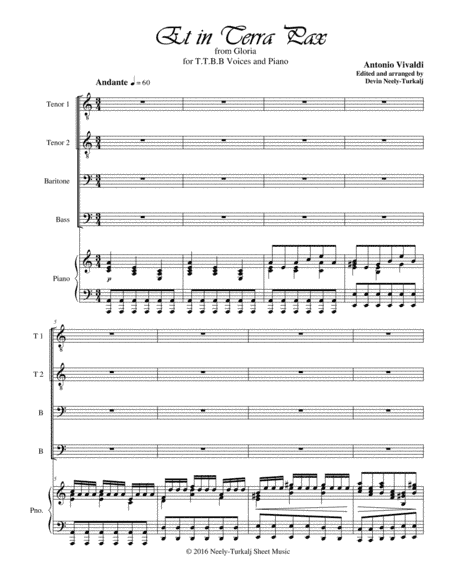 Et in Terra Pax (arr. Devin Neely-Turkalj)
