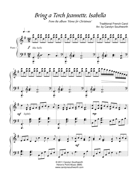 Bring a Torch, Jeannette Isabella (arr. Heron's Point Music)