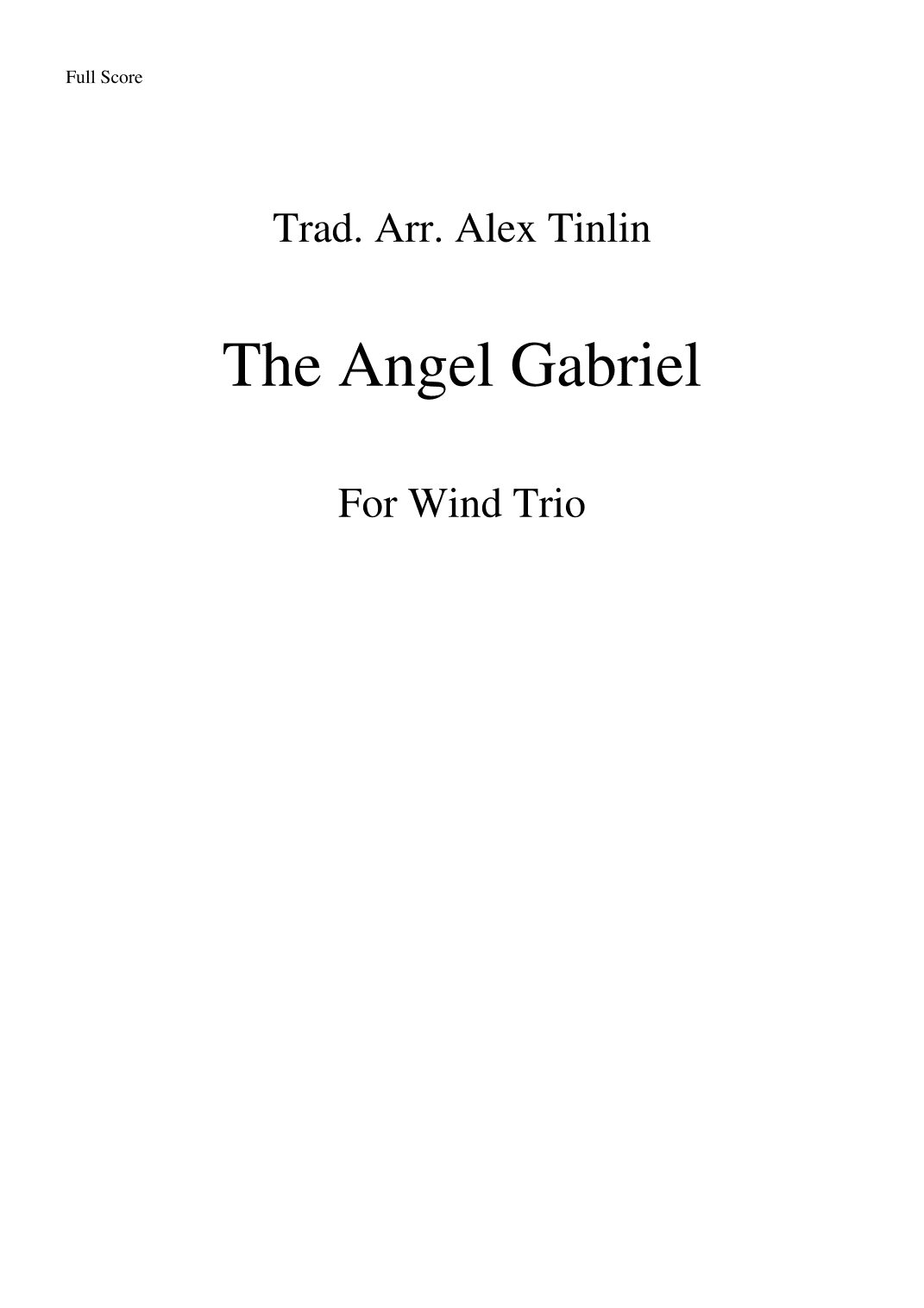 The Angel Gabriel (arr. Alex Tinlin)