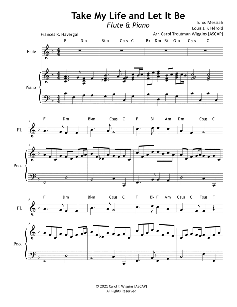 Take My Life and Let It Be (Flute & Piano) (arr. Carol Troutman Wiggins)