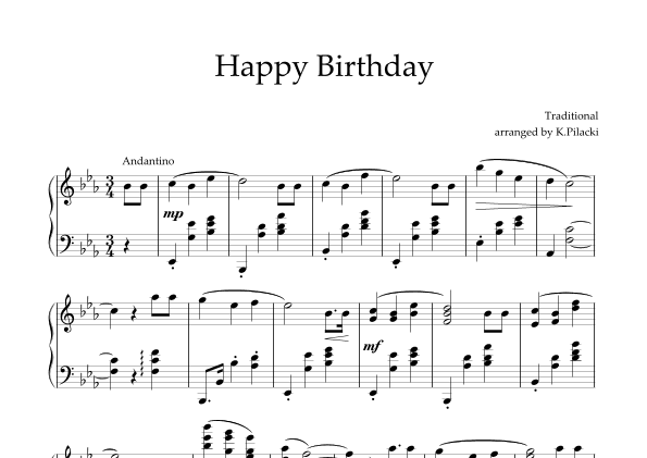 Happy Birthday to You - Piano Solo (arr. KP82 Music)