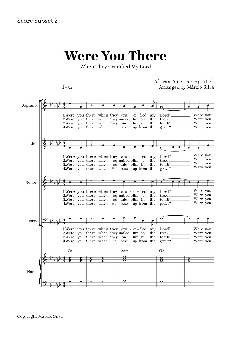 Were You There (When They Crucified My Lord?) (arr. Márcio Silva)