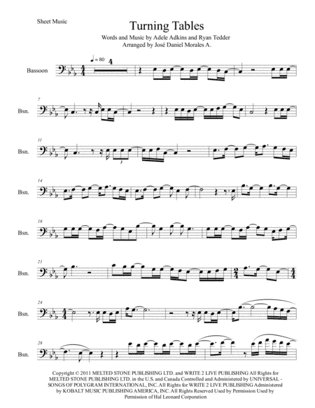 Turning Tables (arr. José Daniel Morales A.)