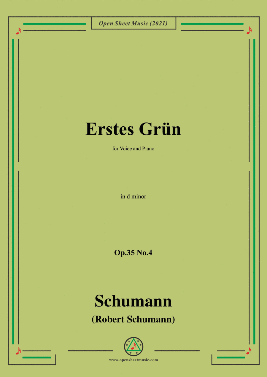 Schumann-Erstes Grun,Op.35 No.4 in d minor (arr. Open Cloud)