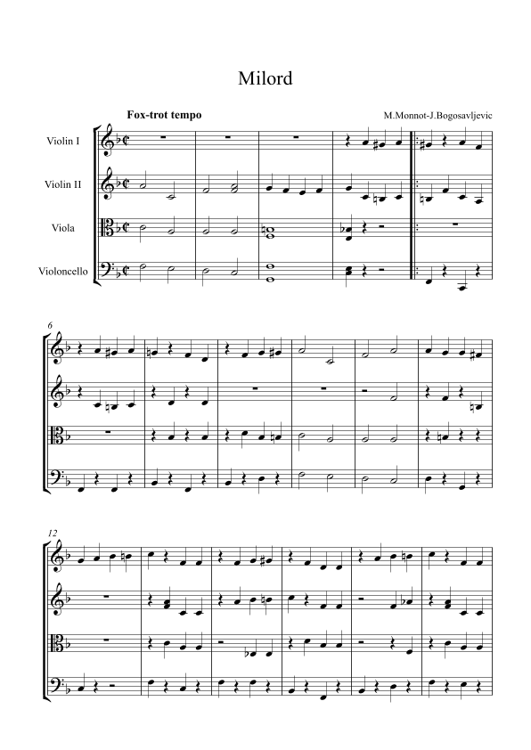 Milord (arr. Jovan Bogosavljević)