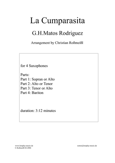 La Cumparsita (arr. Christian Roßmeißl)