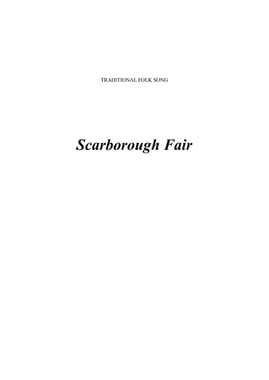 Scarborough Fair - Traditional (arr. Jope)