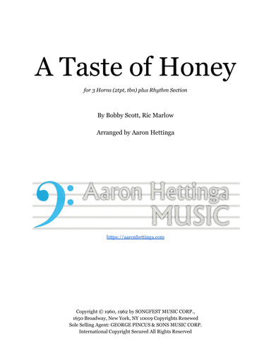 A Taste Of Honey (arr. Aaron Hettinga)