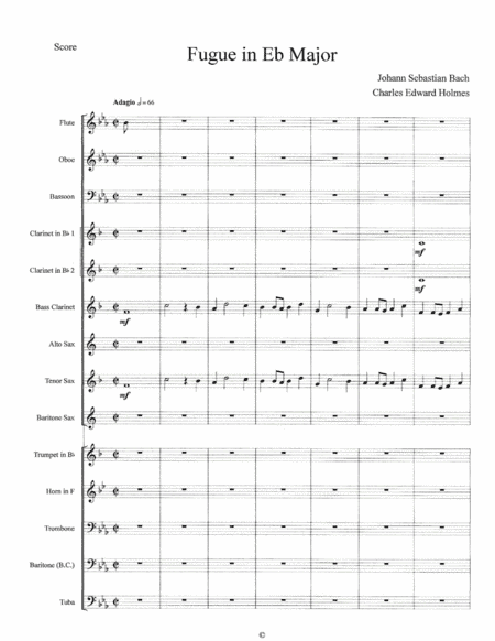 Fugue in Eb Major--Concert Band Set (arr. Charles Edward Holmes)