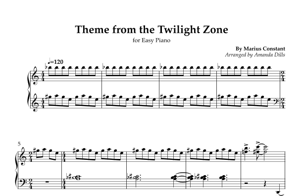 Twilight Zone Main Title (arr. Amanda Dills)
