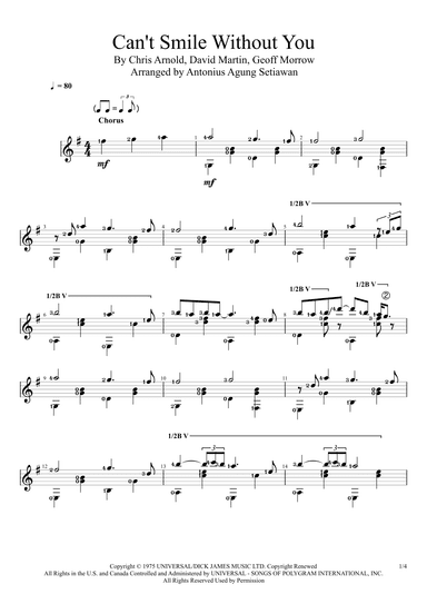 Can't Smile Without You (arr. Antonius Agung Setiawan)