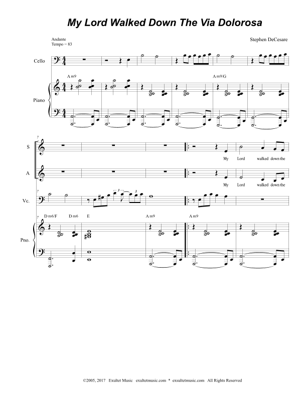 My Lord Walked Down The Via Dolorosa (Tenor Solo with SATB)