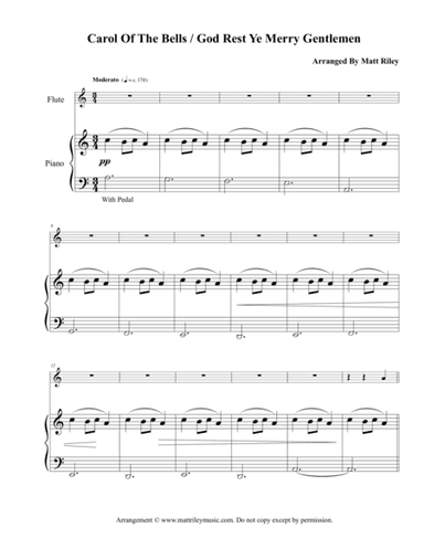 Carol of the Bells / God Rest Ye Merry Gentlemen - Flute (arr. www.mattrileymusic.com)