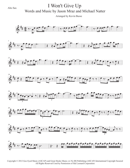 I Won't Give Up (arr. Kevin Busse)