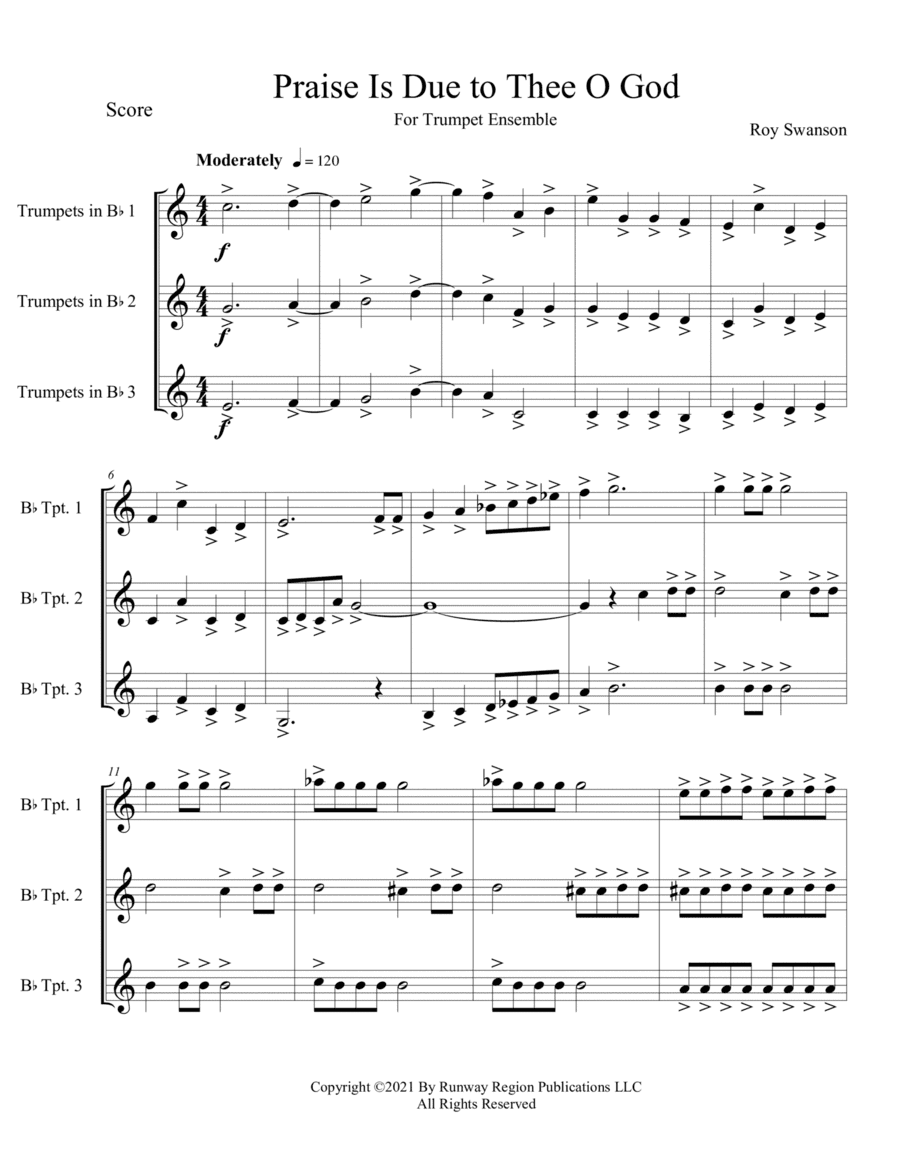 Praise Is Due to Thee, O God