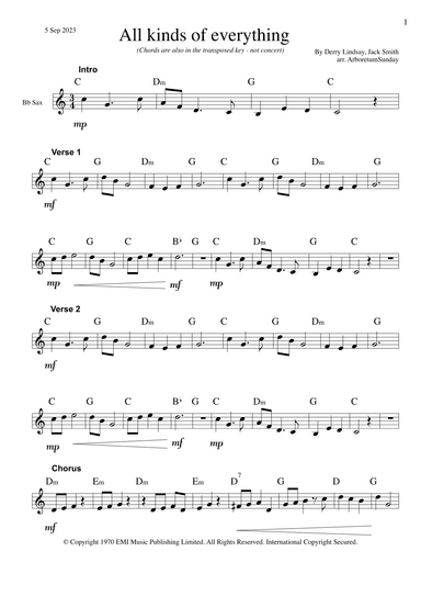 All Kinds Of Everything (arr. ArboretumSunday)