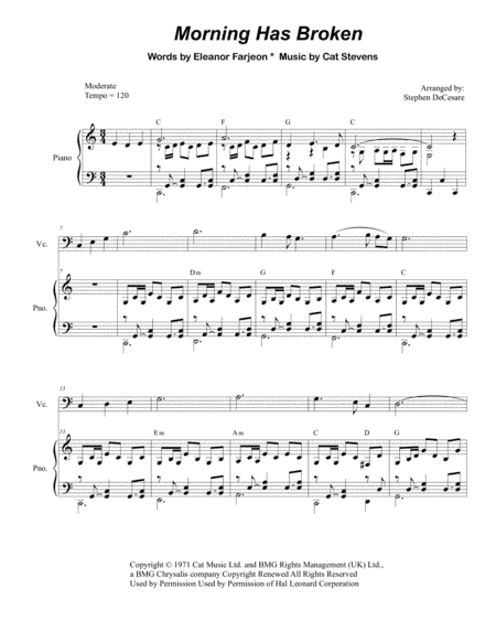 Morning Has Broken (arr. Stephen DeCesare)