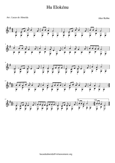 Hu Elokeinu (arr. Lucas de Almeida)