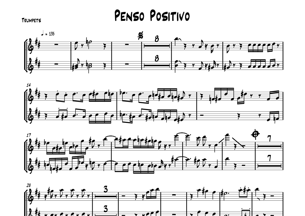Penso Positivo (arr. Marcel Handler)