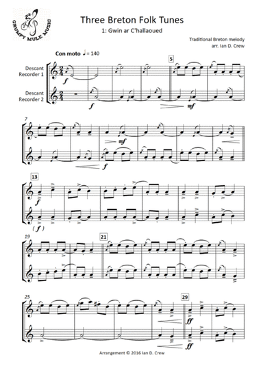 Three Breton Folk Tunes (arr. Ian D. Crew)