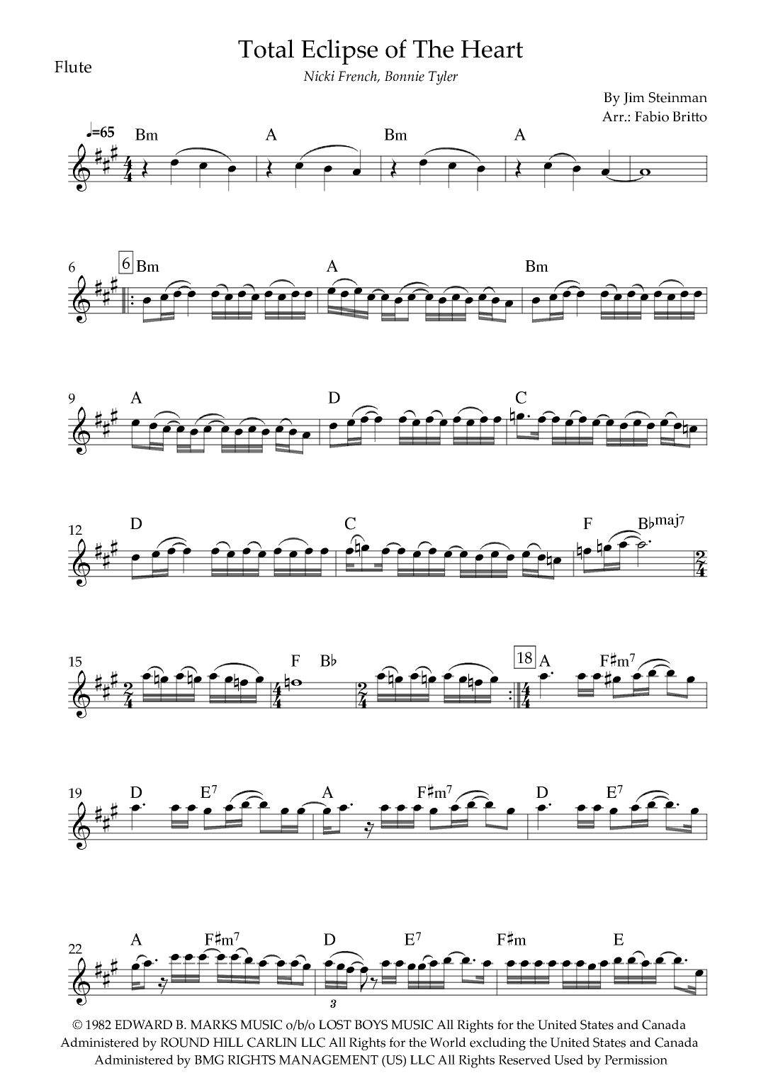 Total Eclipse Of The Heart (arr. Fabio Britto)