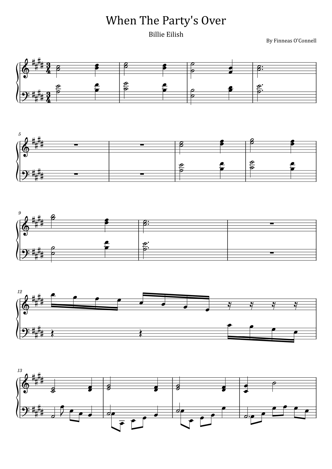 When The Party's Over (arr. poon)