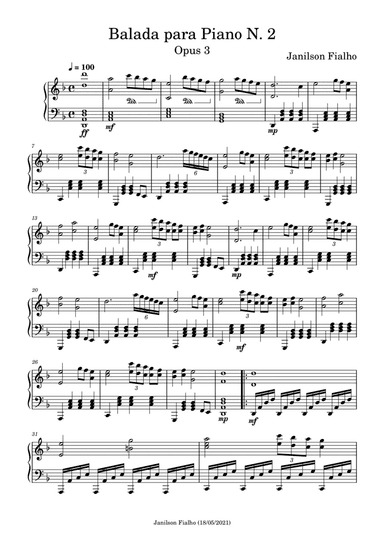 Balada para Piano N. 2, Opus 3