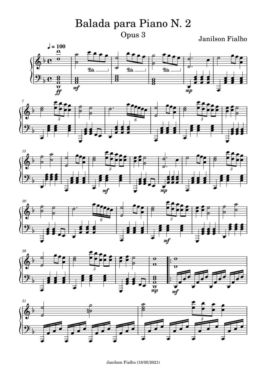 Balada para Piano N. 2, Opus 3