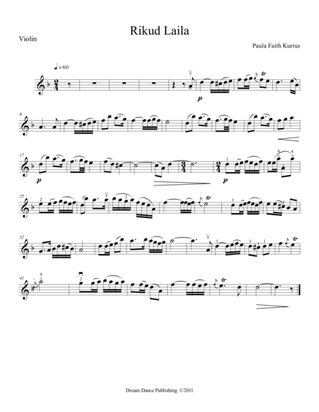 Rikud Laila (violin solo part)