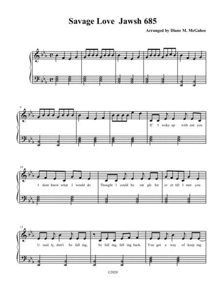 Savage Love (arr. Diane M. McGahee)