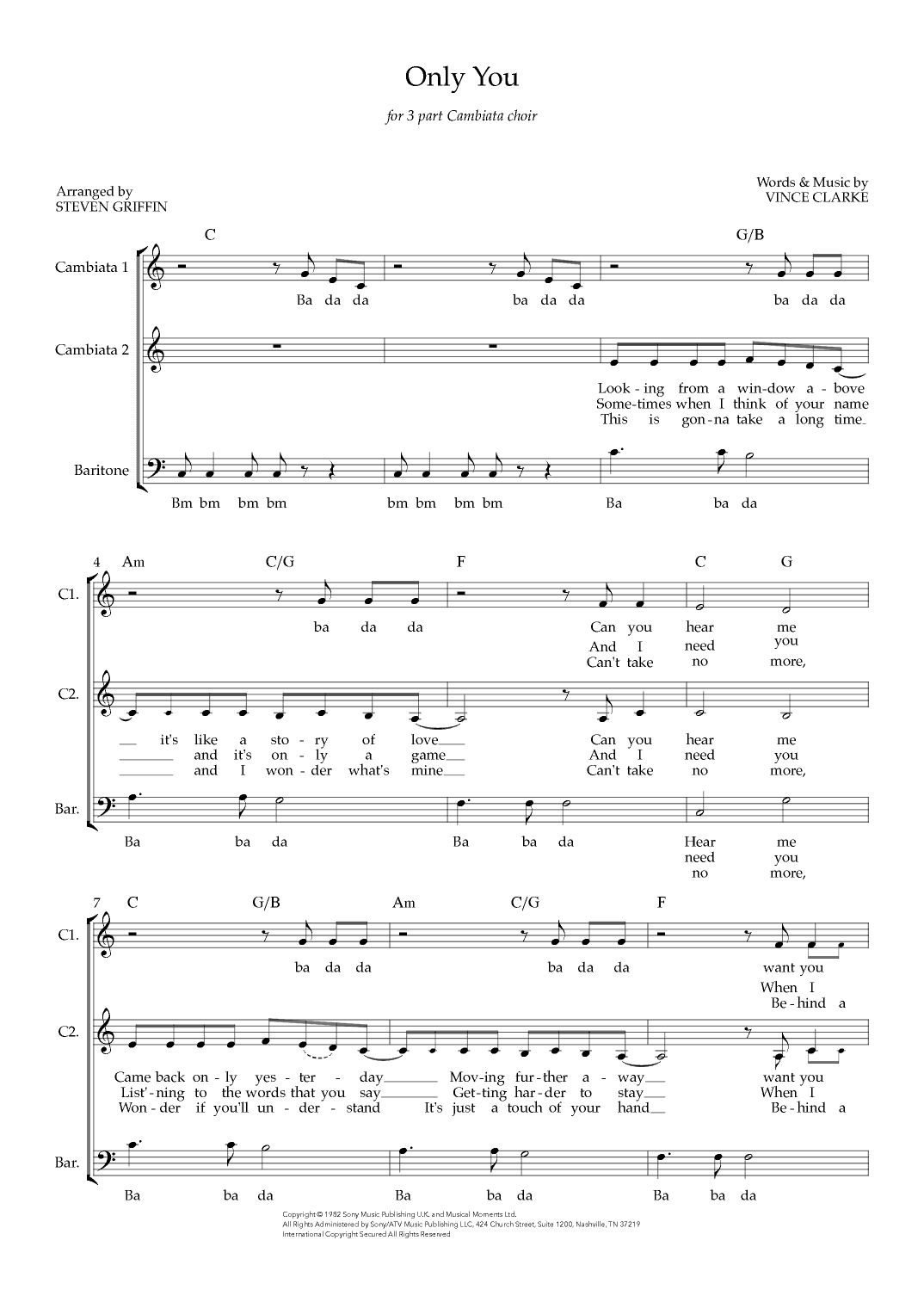 Only You (arr. Steven Griffin)