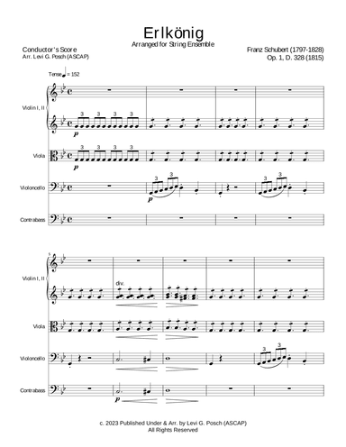 Franz Schubert’s Erlkönig H. 328, Op. 1 Arranged for String Ensemble