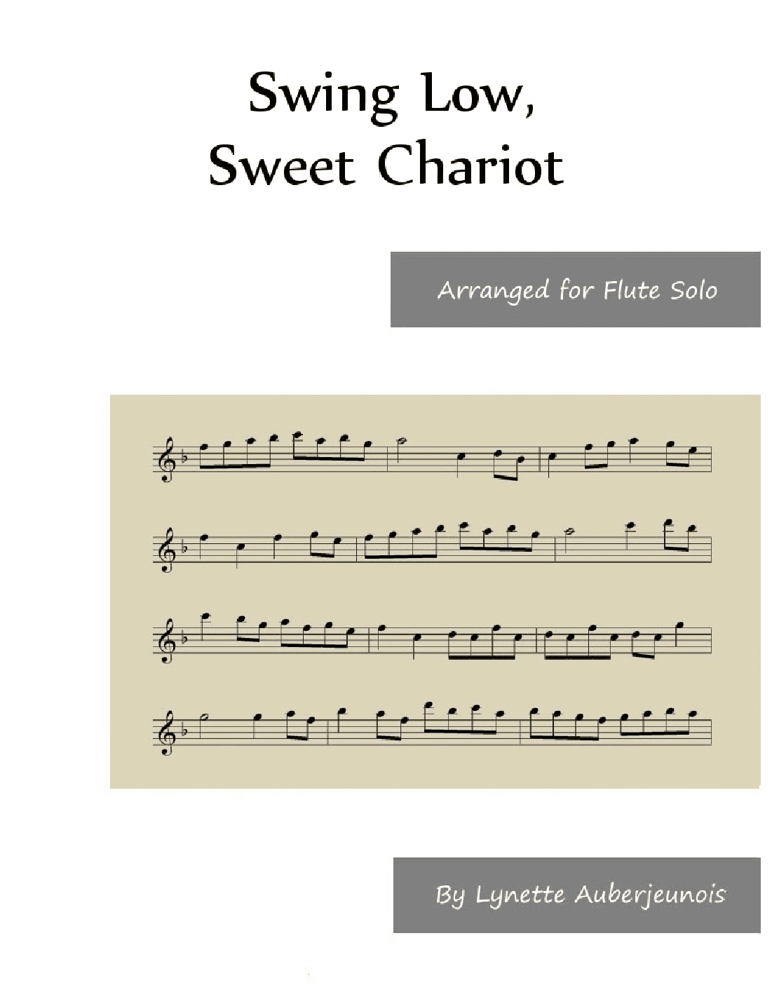 Swing Low, Sweet Chariot - Flute Solo (arr. Lynette Auberjeunois)