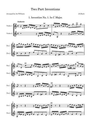 Two Part Inventions (arr. Joe Williams)