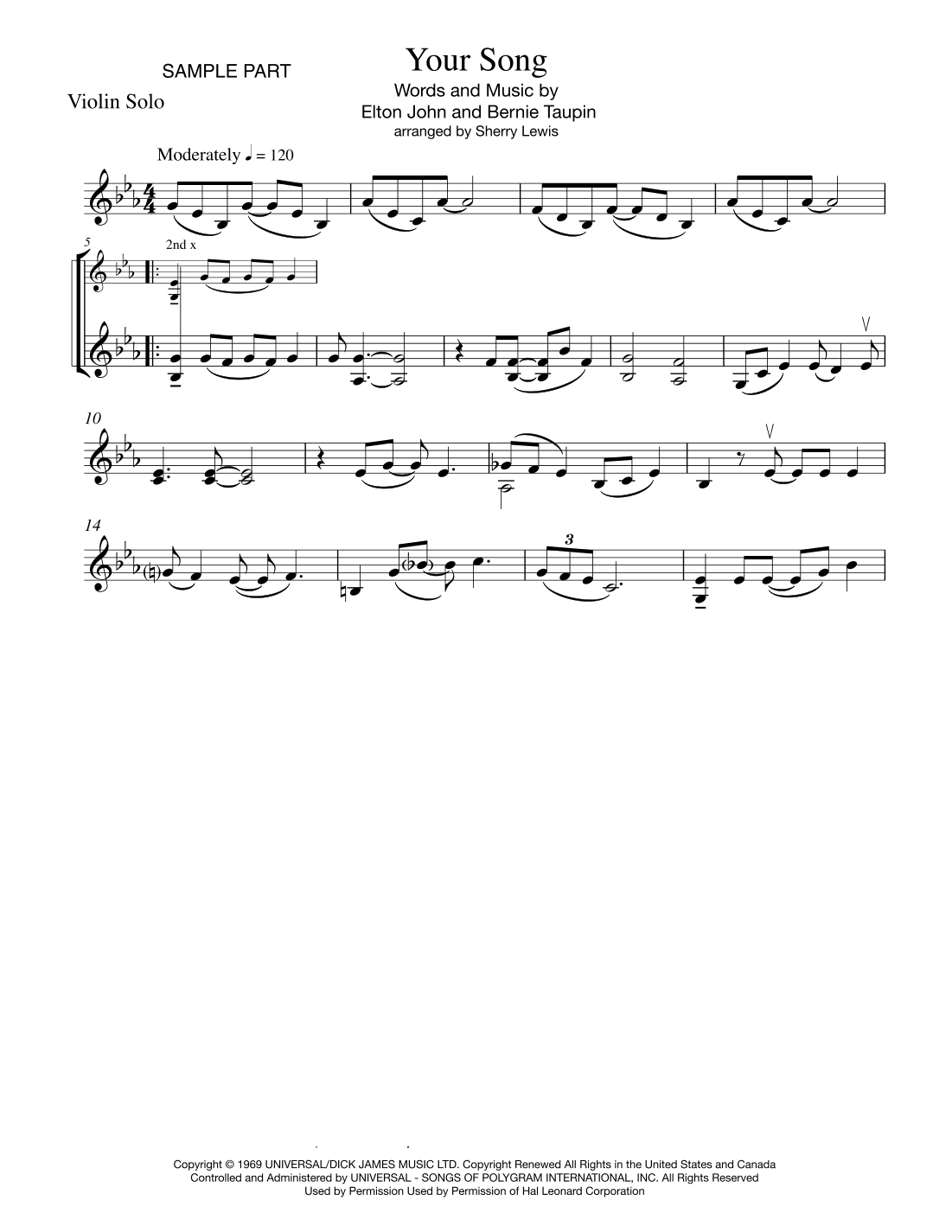 Your Song (arr. Sherry Lewis)