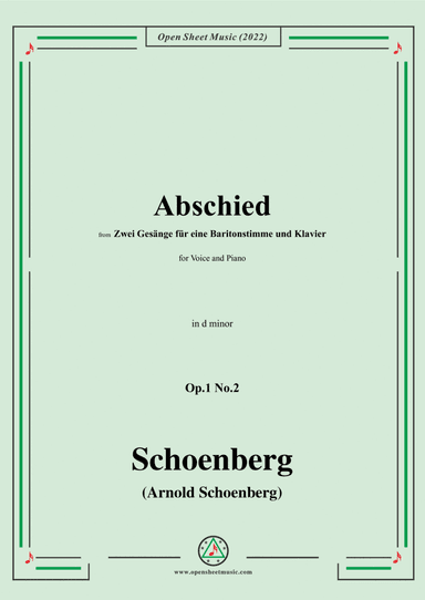 Schoenberg-Abschied,in d minor,Op.1 No.2 (arr. Open Cloud)