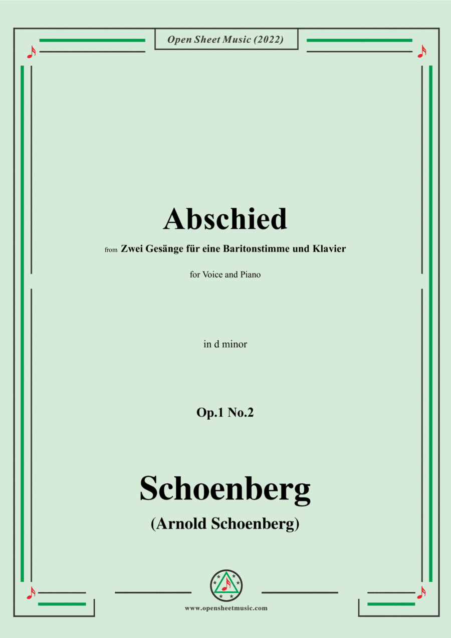Schoenberg-Abschied,in d minor,Op.1 No.2 (arr. Open Cloud)